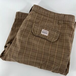 Company Eighty One. Cargo Shorts, Men, 40, Brown, Plaid Drawstring